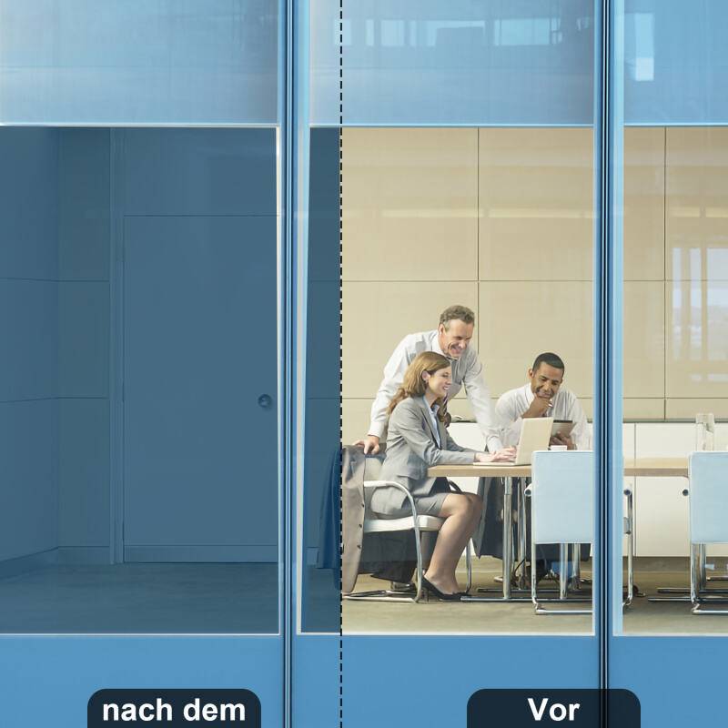 Sichtschutzfolie Fensterfolie Silberblau Blickdicht Sonnenschutz Selbstklebend Statisch 60x200 cm