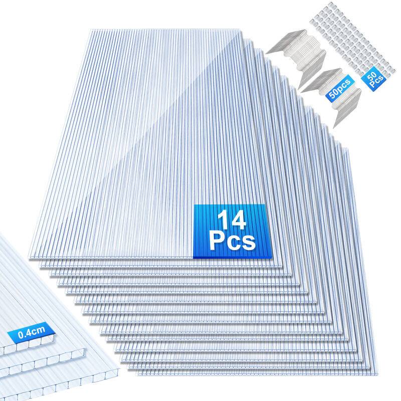 Polycarbonat Hohlkammerstegplatten 4mm Stärke Doppelstegplatte Gewächshausplatte14x Polycarbonat Hohlkammerstegplatten 4mm,10,25 m² Doppelstegplatt