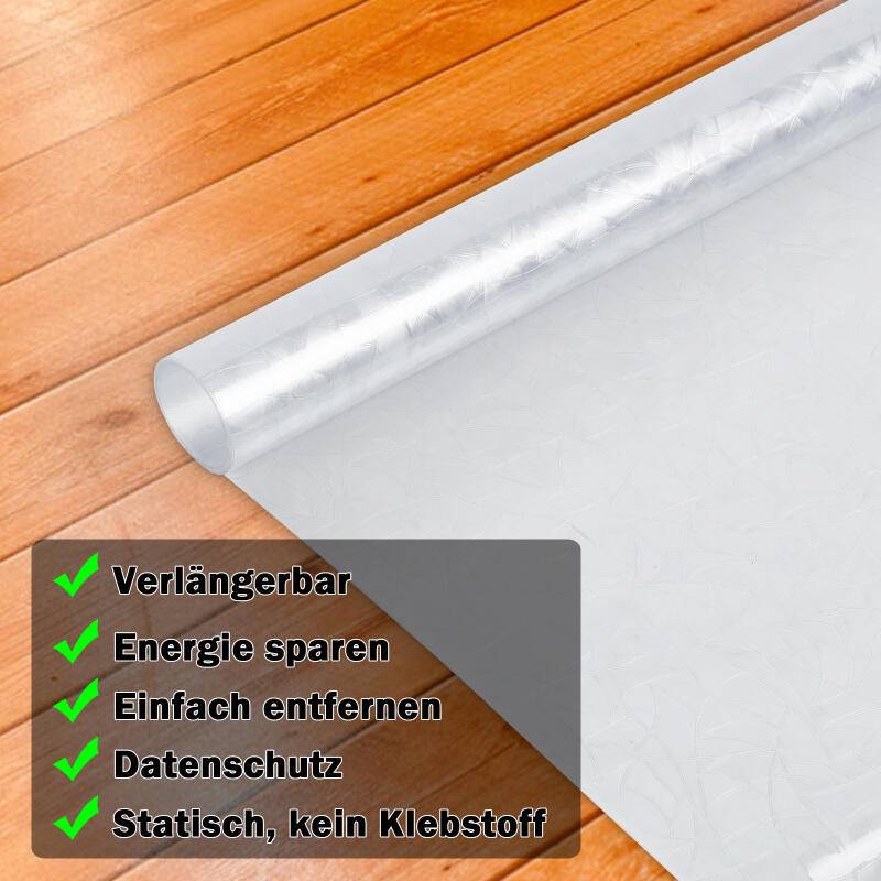 2x Fensterfolie 95% UV-Sonnenschutz Streifen Selbsthaftend Sichtschutzfolie Glasdekor (3D-Laser,90x200cm)