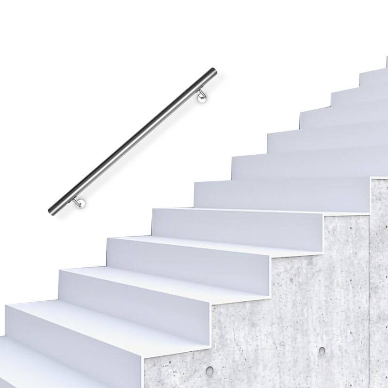 Edelstahl Handlauf Geländer und Handläufe geschliffen Wandhandlauf Treppengeländer für Innen und Außen ohne Querstreben 120cm
