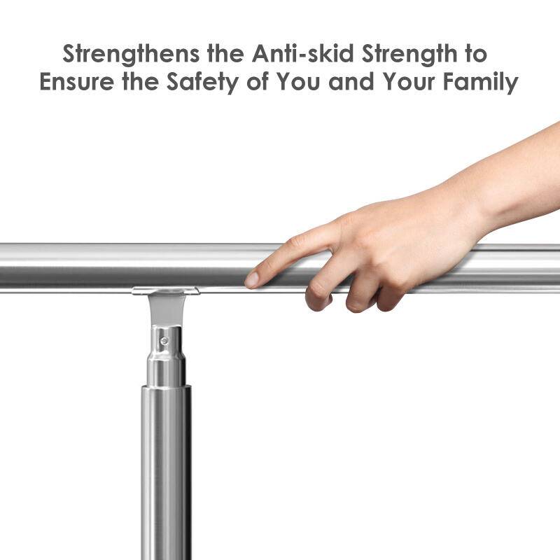 Treppengeländer Geländer Edelstahl 120 cm 3 Querstreben Ø 42mm für Innen und Außen Garten Treppenhaus