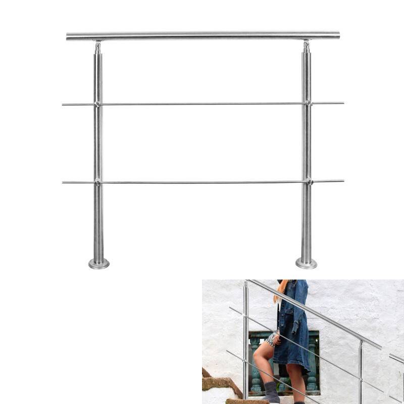 Geländer Treppengeländer Ø 42mm Edelstahl Handlauf für Innen und Außen geeignet 180cm mit 0 Querstreben