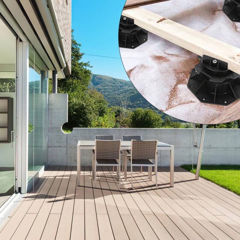 SWANEW Stelzlager 10 Stück höhenverstellbar 18MM-30MM für Terrassendielen aussen Kunststoff Stellfuss Terrasse Alu & Holz Terrassenlager verstellba
