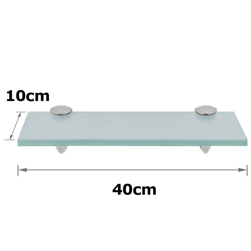 Glasregal 40x10x0,8 cm mit Halterung Glasboden Wandregal Badregal Ablage Regal Hängeregal Milchglas