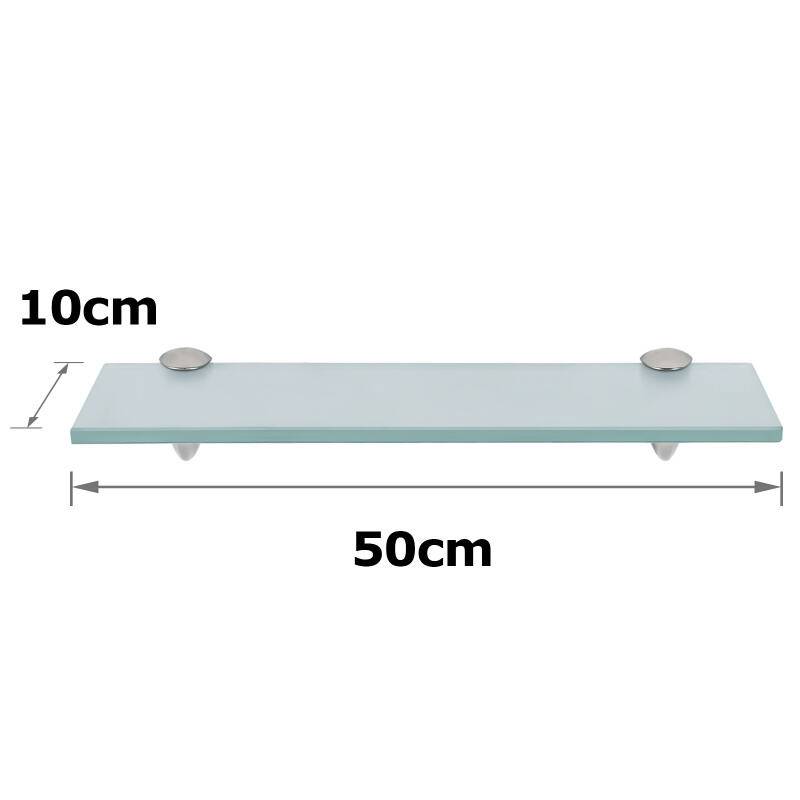 Glasregal 50x10x0,8 cm mit Halterung Glasboden Wandregal Badregal Ablage Regal Hängeregal Milchglas
