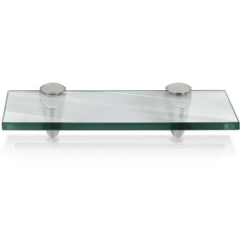Glasregal 20x10x0,8 cm mit Halterung Glasboden Wandregal Badregal Ablage Regal Hängeregal Klarglas