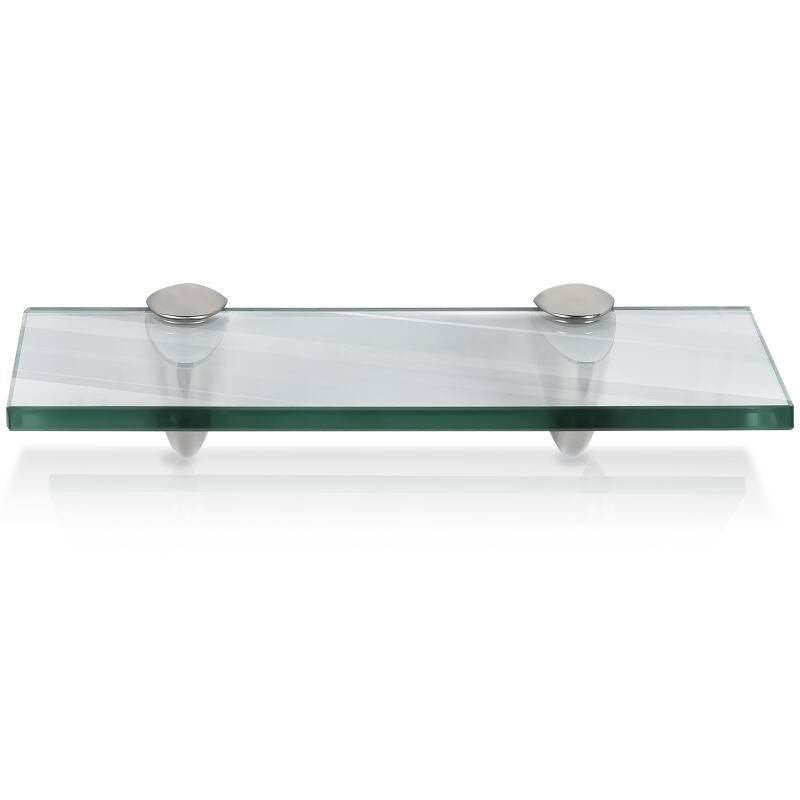 Glasregal 30x10x0,8 cm mit Halterung Glasboden Wandregal Badregal Ablage Regal Hängeregal Klarglas