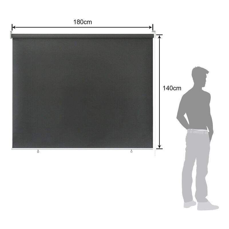 Senkrechtmarkise Vertikalmarkise für Terrasse Balkon Seitenrollo Sichtschutz Sonnenschutz UV-Beständig Anthrazit 180x140cm
