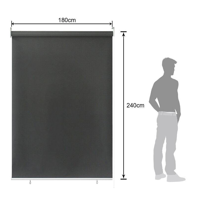 Senkrechtmarkise Vertikalmarkise für Terrasse Balkon Seitenrollo Sichtschutz Sonnenschutz UV-Beständig Anthrazit 180x240cm