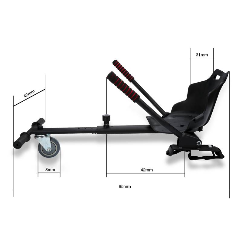 Hoverboard Sitz Hoverkart Sitzscooter für 6,5, 8,5 und 10 Zoll Hoverboards Kart-Erweiterung E-Scooter