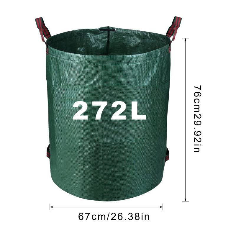 2X Gartensack Laubsack Gartenabfallsack XXL Garten Tasche Rasensack mit Griffen 272L - Grün