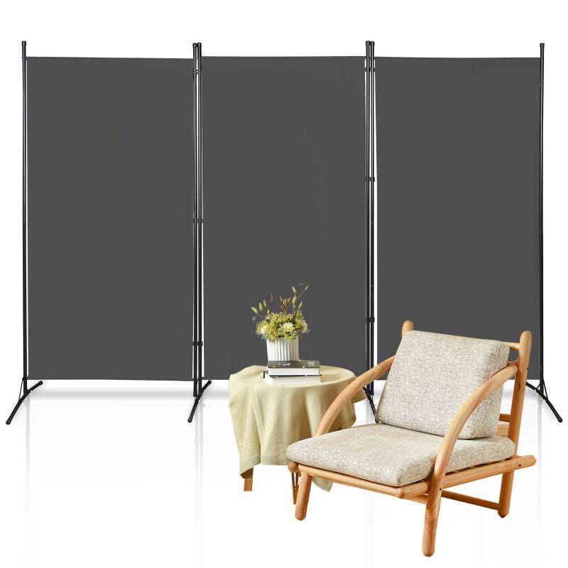 Paravent Outdoor Raumteiler Garten Spanische Wand Trennwand Raumtrenner 3 teilig Anthrazit