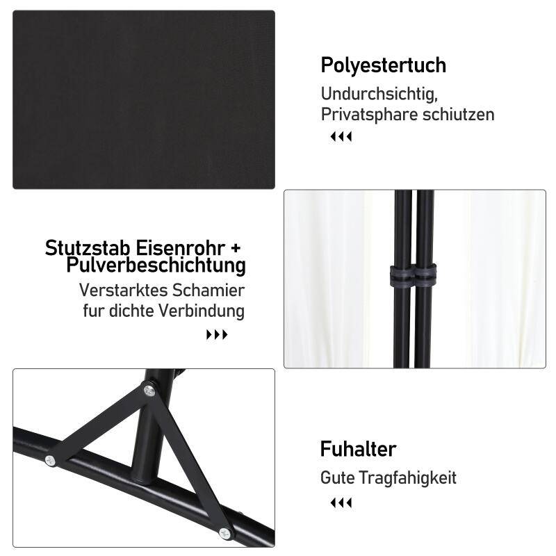 Paravent Outdoor Raumteiler Garten Spanische Wand Trennwand Raumtrenner 4 teilig Beige