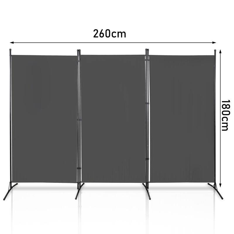 Paravent Outdoor Raumteiler Garten Spanische Wand Trennwand Raumtrenner 3 teilig Anthrazit