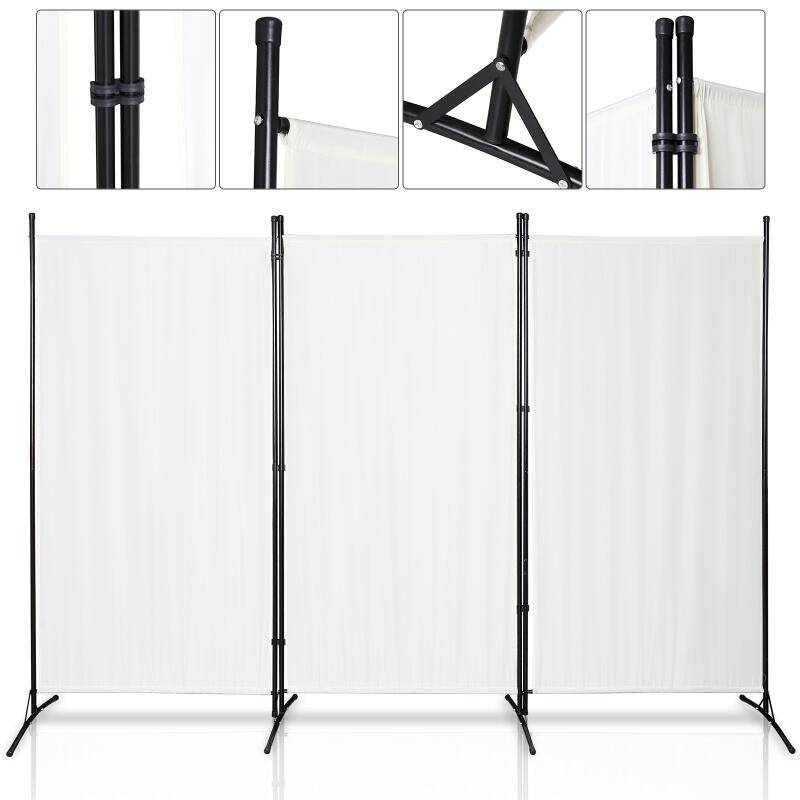 Paravent Outdoor Raumteiler Garten Spanische Wand Trennwand Raumtrenner 3 teilig Beige