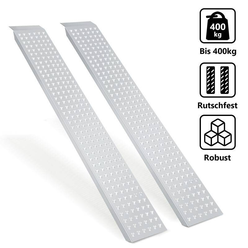 2X Auffahrrampe Verladerampe Rampe Verladeschiene Auto Laderampe für Motorrad, Anhänger bis 400kg