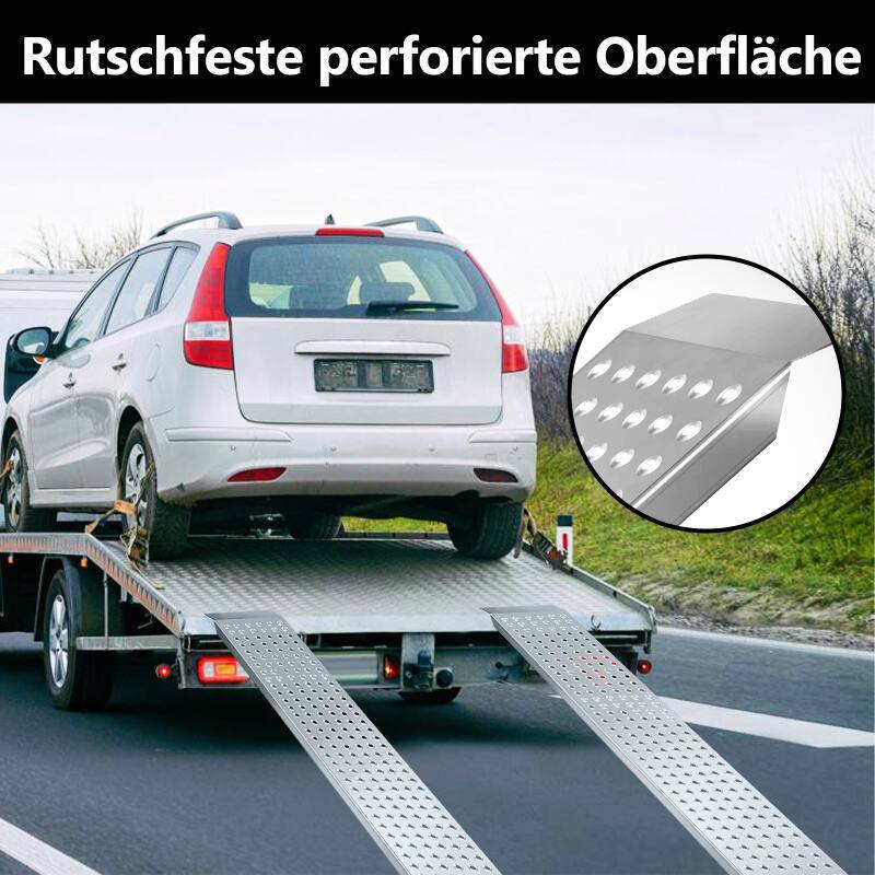 2X Auffahrrampe Verladerampe Rampe Verladeschiene Auto Laderampe für Motorrad, Anhänger bis 400kg