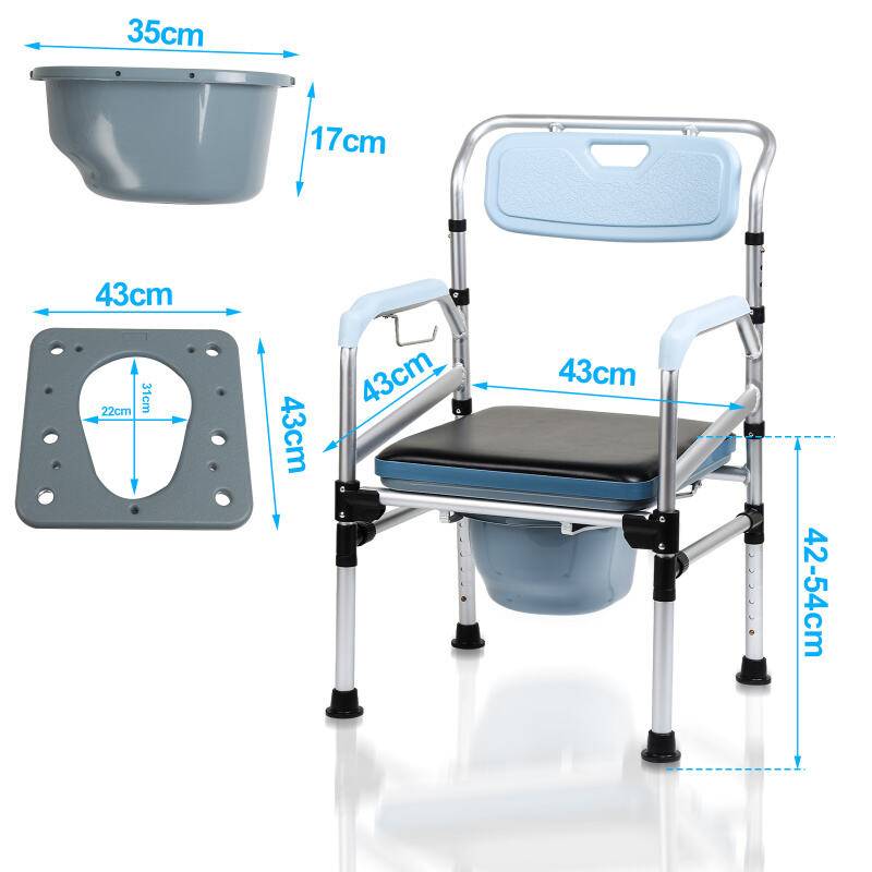Toilettenstuhl Höhenverstellbar Nachtstuhl Toilettenhilfe Antirutschenden WC-Stuhl mit Armlehne bis 160 kg