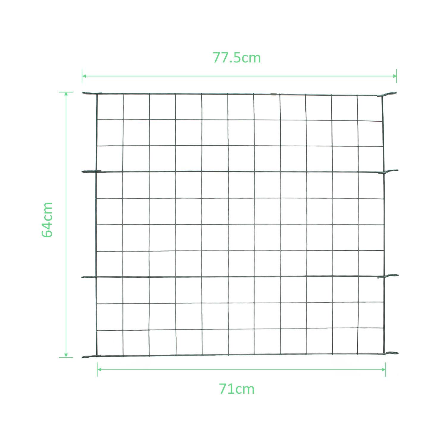 Teichzaun Gartenzaun, 22-er Set Zaun Teich mit 10 Zaunelemente und 12 Befestigungsstäben, Metallzaun Grün, Freigehege, Gartenzaun, Tiergehege (Gerad