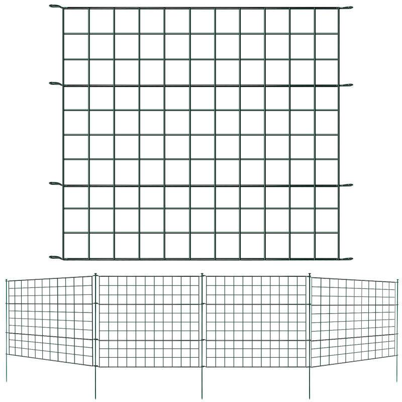 Teichzaun Garten Draht Gitterzaun Zaunset Gartenzaun Metall Gerade 11tlg Set 5x