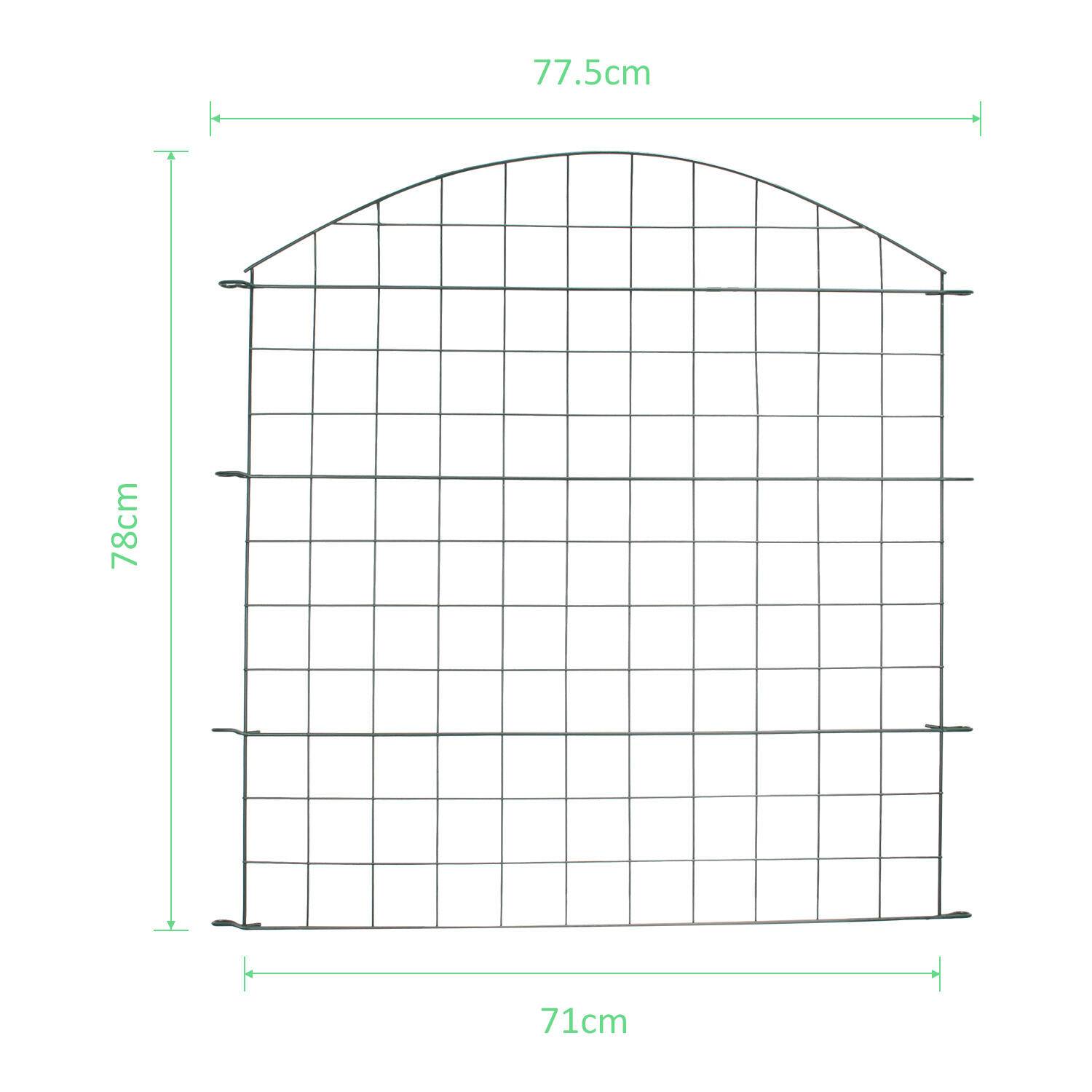 22tlg Set Teichzaun mit 10 Zaunelemente und 12 Befestigungsstäben, Gartenzaun Zaun Teich, Gartenzaun Grün, Welpenauslauf, Freigehege(Oberbogen)
