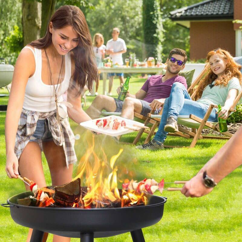 Feuerschale Heizstrahler 80 cm Gemütliche Feuer Garten Feuerkorb Terrassenfeuer