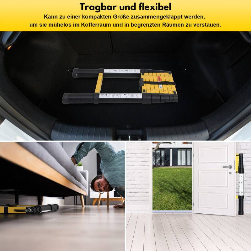 3.2M Alu Teleskopleiter Klappleiter Stehleiter Schiebeleiter Mehrzweckleiter Leiter Anlegeleiter Aluleiter