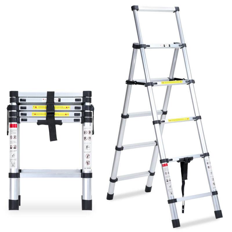 Teleskopleiter Ausziehleiter Klappleiter Stabil Aluminium Stehleiter 1.4m+1.7m
