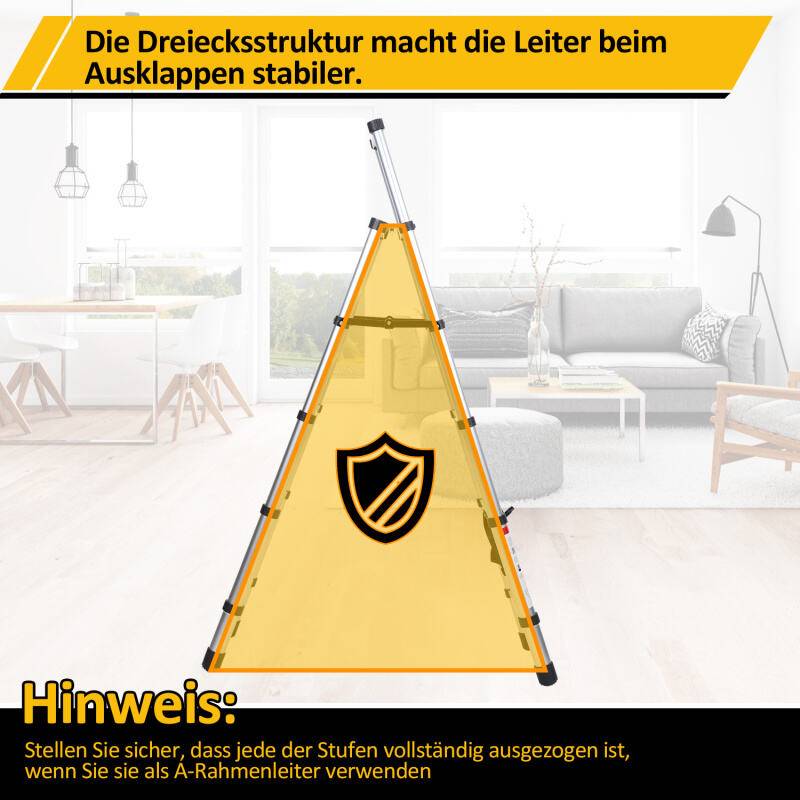 Teleskopleiter Ausziehleiter Klappleiter Stabil Aluminium Stehleiter 1.4m+1.7m
