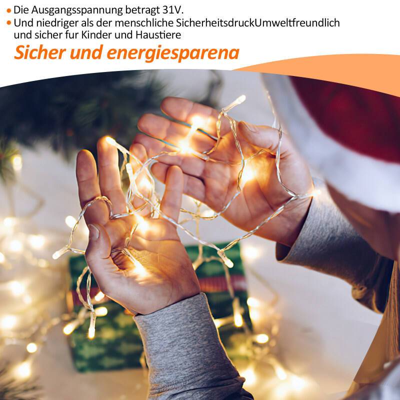 20M 200 Lichterkette LED Lichterkette Warmweiß Weihnachtsbeleuchtung Garten Deko Weihnachten