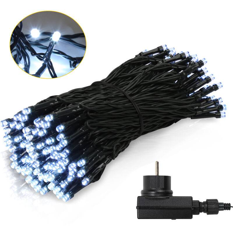20m 200 Lichterkette LED Lichterkette IP44 Wasserdicht Weihnachtsbeleuchtung Kaltweiß