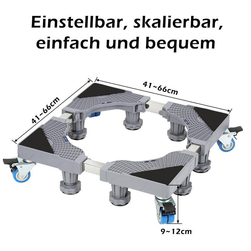 Waschmaschinen Untergestell Waschmaschinensockel Einstellbare für Waschmaschine 8 Beine+4 Räder