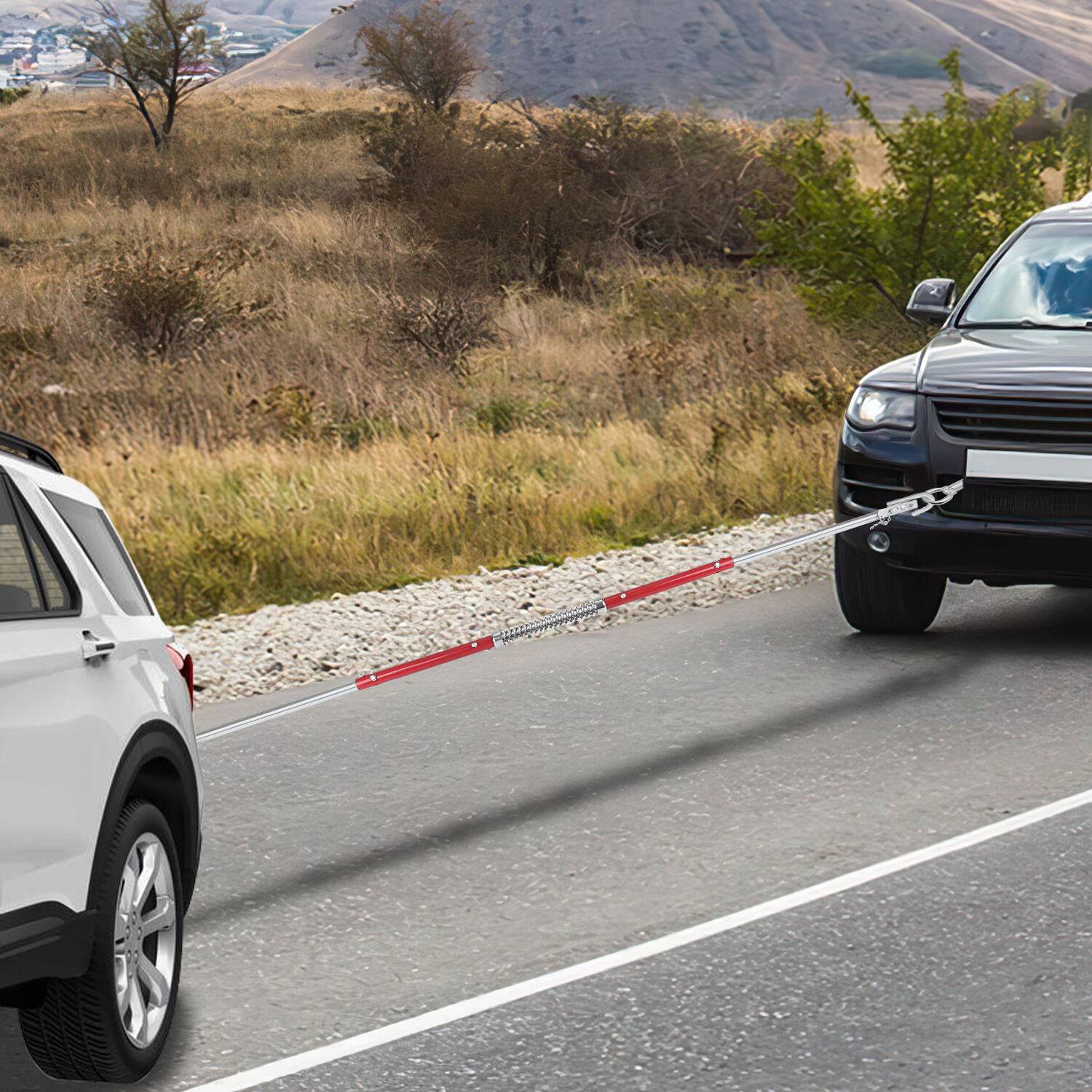 Abschleppstange bis zu2tonnen Sicherheits-Autozugstange mit Stoßdämpfer 1,8m 3 teilig
