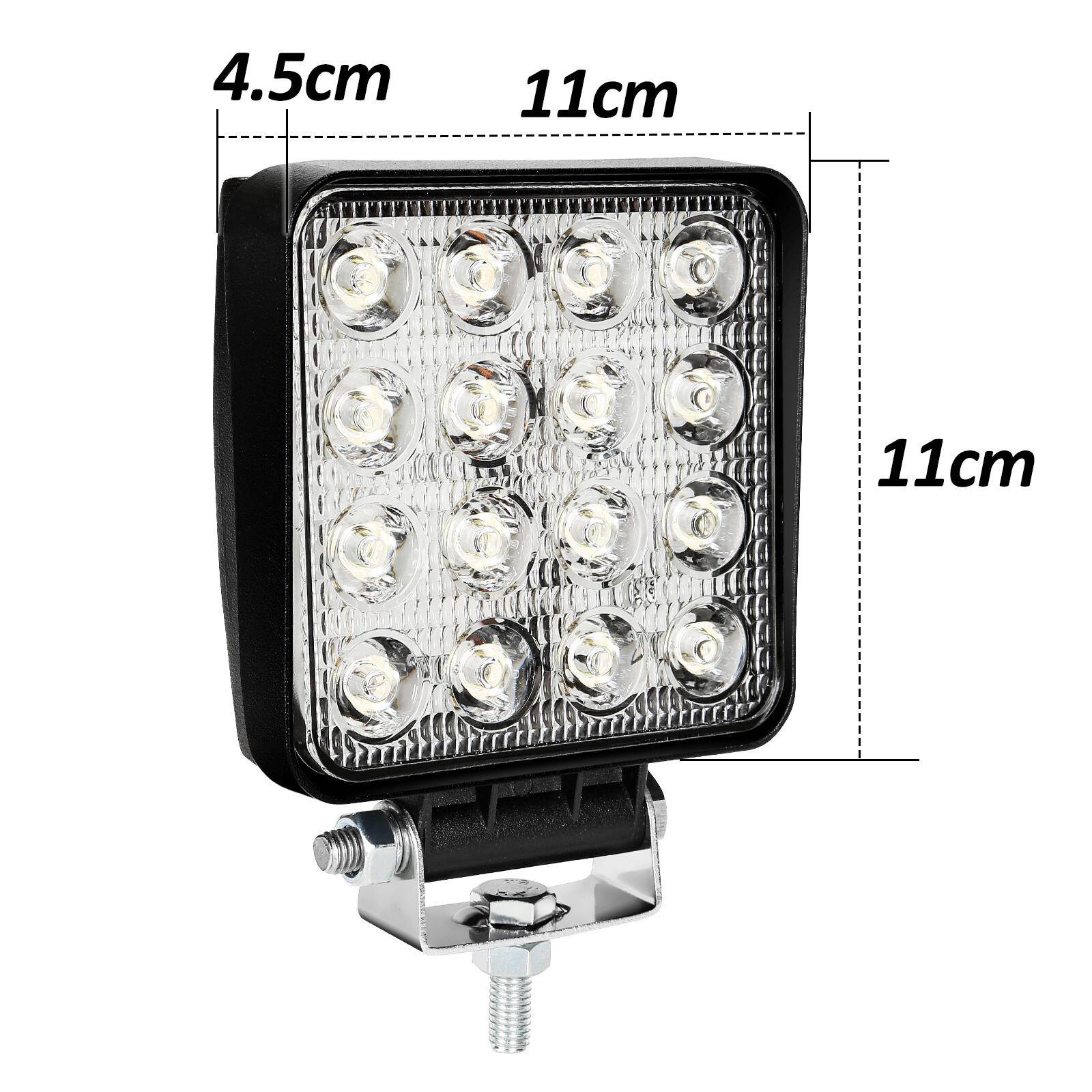 6 Stück LED Arbeitsleuchte LED Arbeitsscheinwerfer 48W 10-30V DC KFZ Scheinwerfer IP67 Offroad JEEP, Halogen, Neutralweiss, Leistungsstarkes Licht