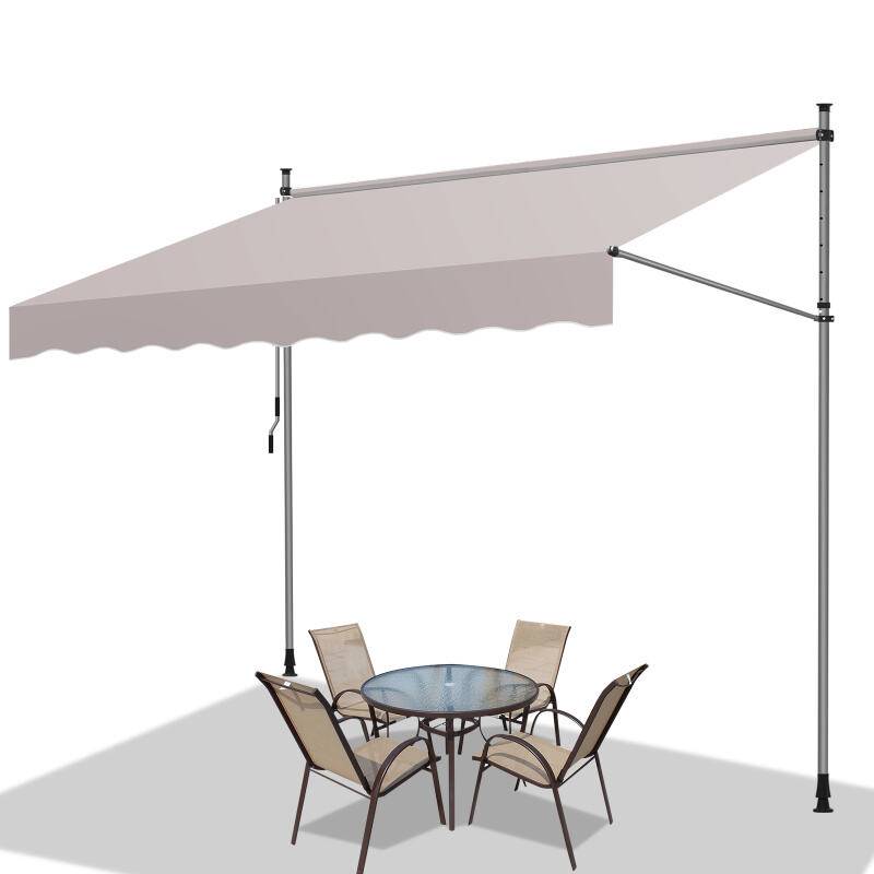 Markise ohne Bohren Klemmmarkise Balkonmarkise für Terrasse Balkon 300cm Beige