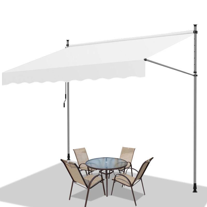 Markise ohne Bohren Klemmmarkise Balkonmarkise für Terrasse Balkon 300cm Creme