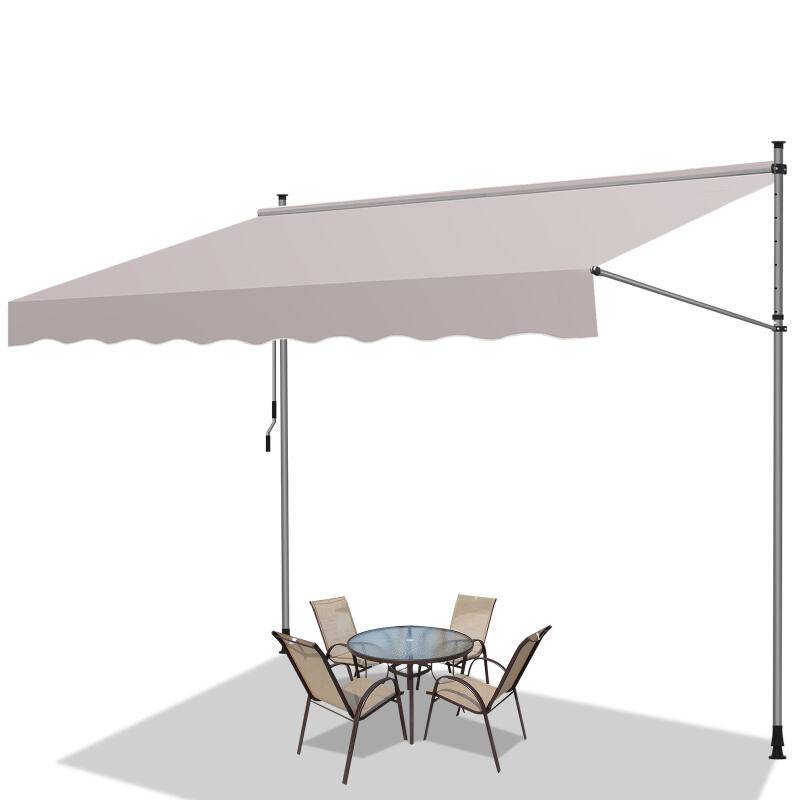 Markise ohne Bohren Klemmmarkise Balkonmarkise für Terrasse Balkon 400cm Beige