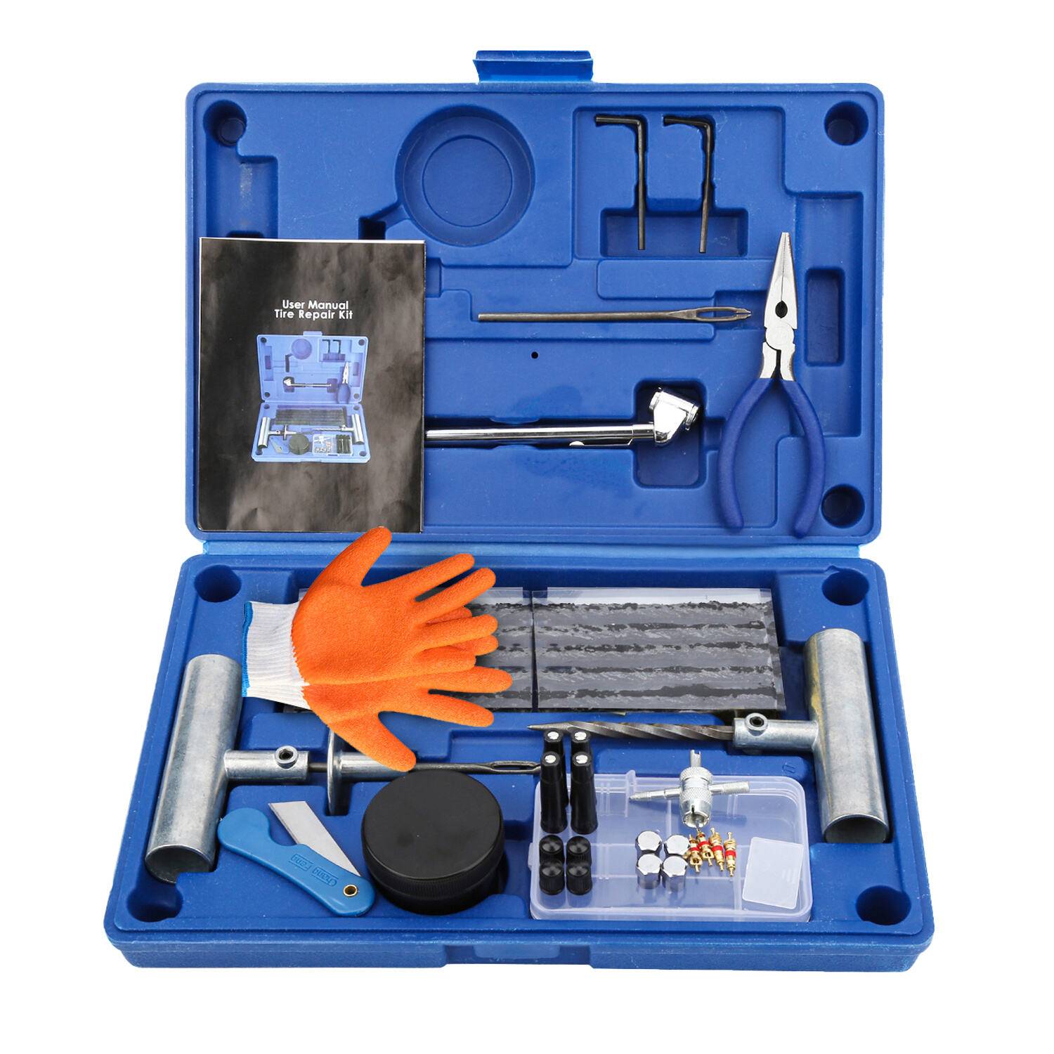 73Tlg Kfz PKW Reifen Reparatur,Autoreifen Flickzeug Pannenset für LKW ,Reparaturset für Autoreifen