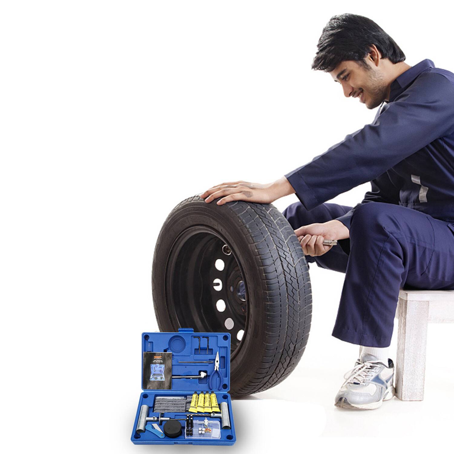 73Tlg Kfz PKW Reifen Reparatur,Autoreifen Flickzeug Pannenset für LKW ,Reparaturset für Autoreifen