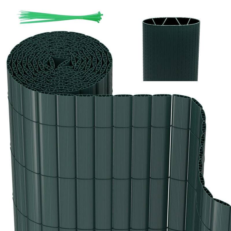 Sichtschutzmatte PVC Sichtschutzzaun Grün Windschutz fur Garten Balkon und Terrasse 180x900cm Stabile W-Form