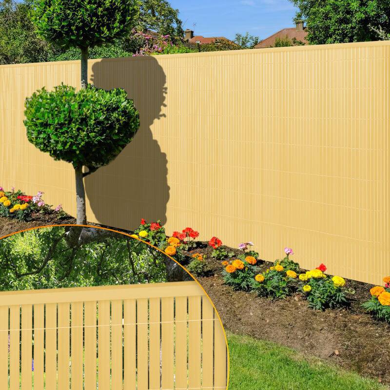 Sichtschutzmatte PVC Sichtschutzzaun Bambus Windschutz fur Garten Balkon und Terrasse 120x600cm