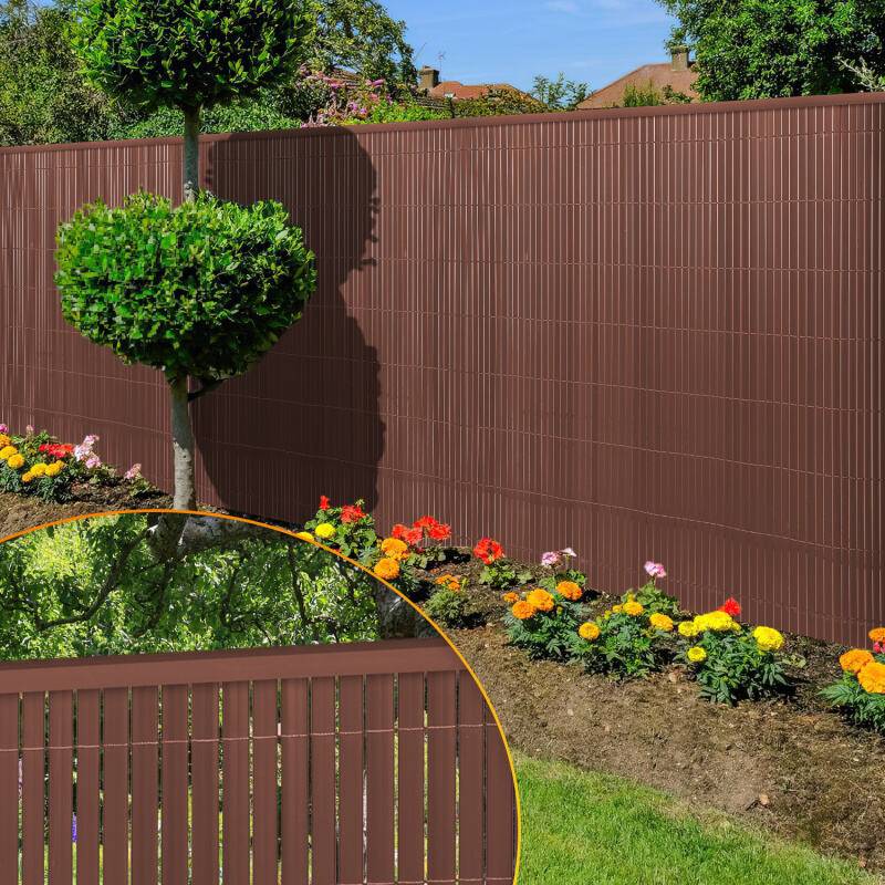 Sichtschutzmatte PVC Sichtschutzzaun braun Windschutz fur Garten Balkon und Terrasse 90x800cm