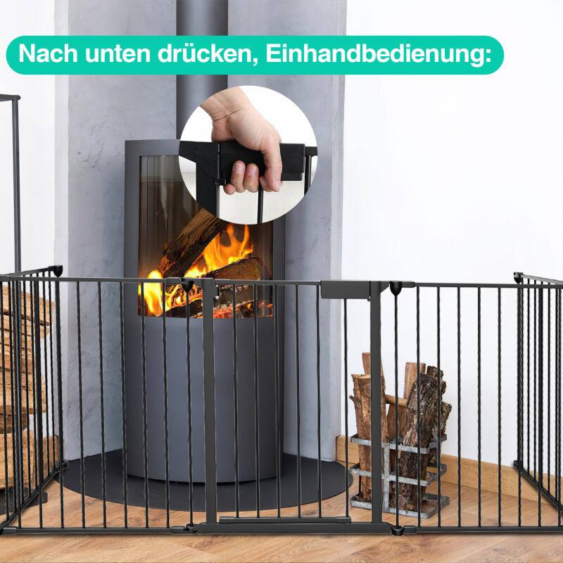 Kaminschutzgitter Absperrgitter Türschutzgitter Konfigurationsgitter Babyzaun Schwarz