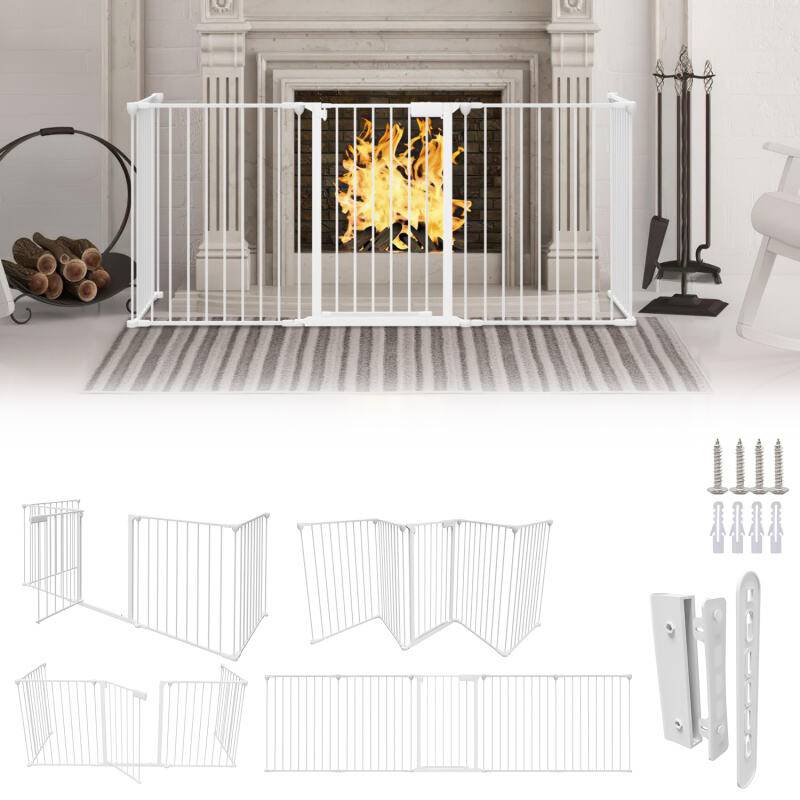 Kaminschutzgitter Absperrgitter Türschutzgitter Konfigurationsgitter Babyzaun Weiß