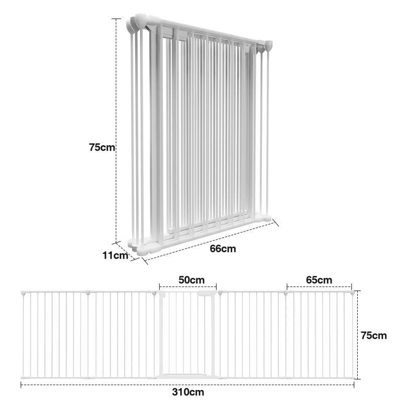 Kaminschutzgitter Laufgitter Türschutzgitter Kamin Baby Kinderschutzgitter Weiß