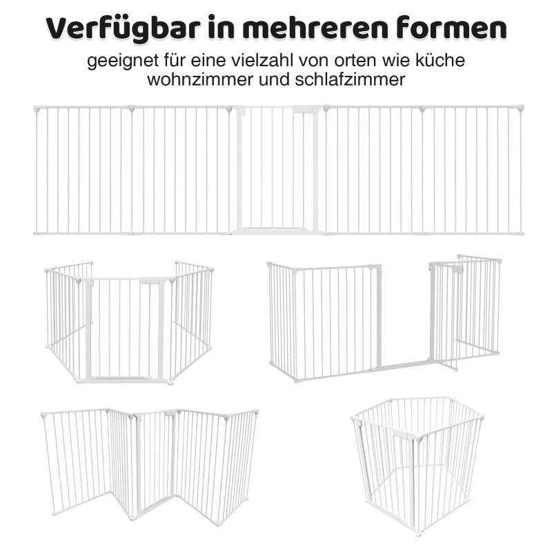 Kaminschutzgitter Absperrgitter Türschutzgitter Konfigurationsgitter Babyzaun Weiß