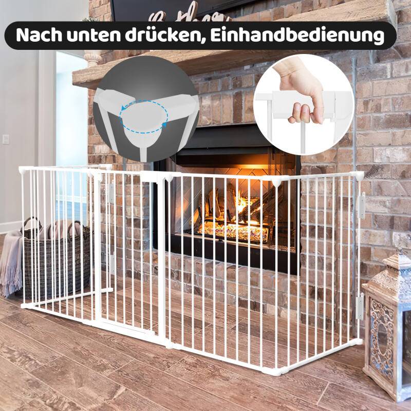 Kaminschutzgitter Absperrgitter Türschutzgitter Konfigurationsgitter Babyzaun Weiß