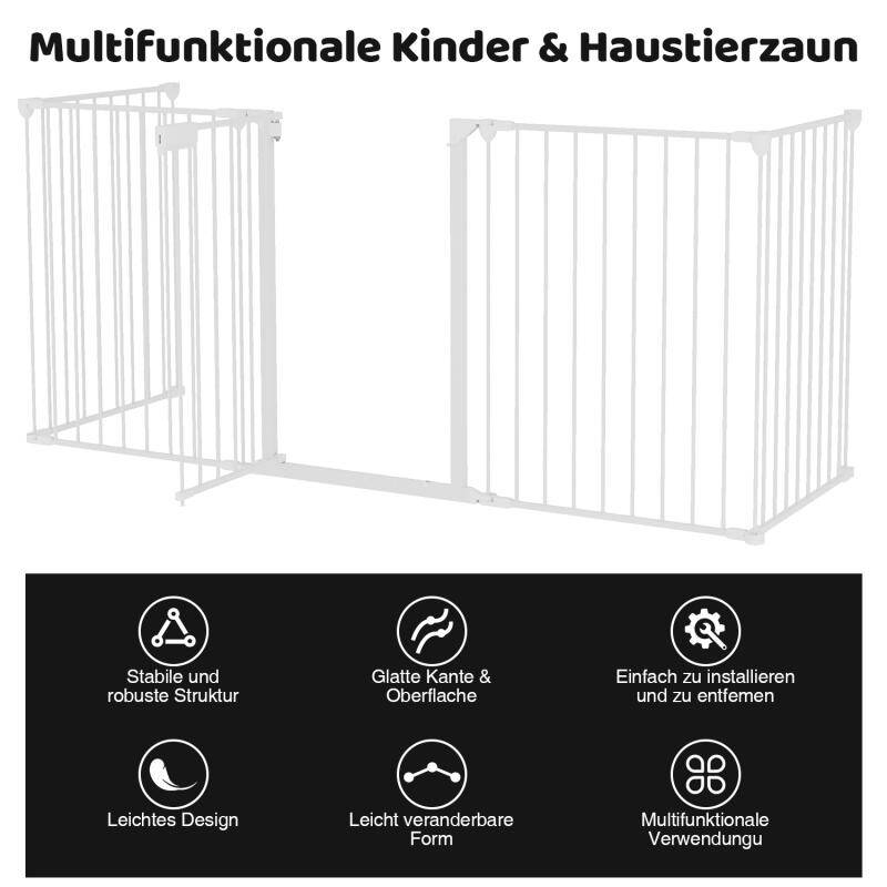 Kaminschutzgitter Absperrgitter Türschutzgitter Konfigurationsgitter Babyzaun Weiß
