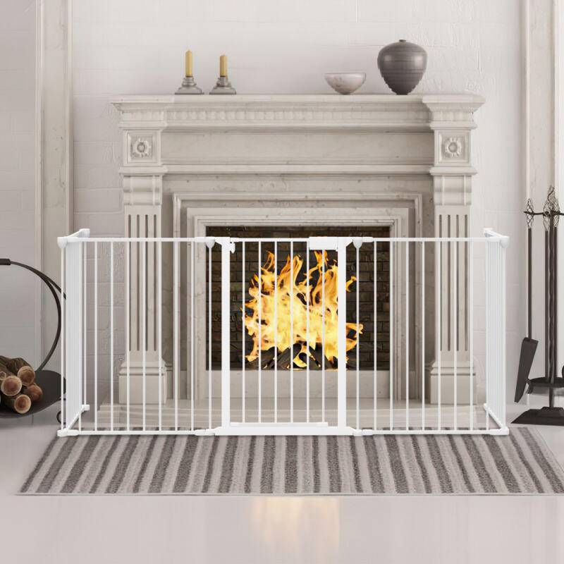 Kaminschutzgitter Laufgitter Türschutzgitter Kamin Baby Kinderschutzgitter Weiß