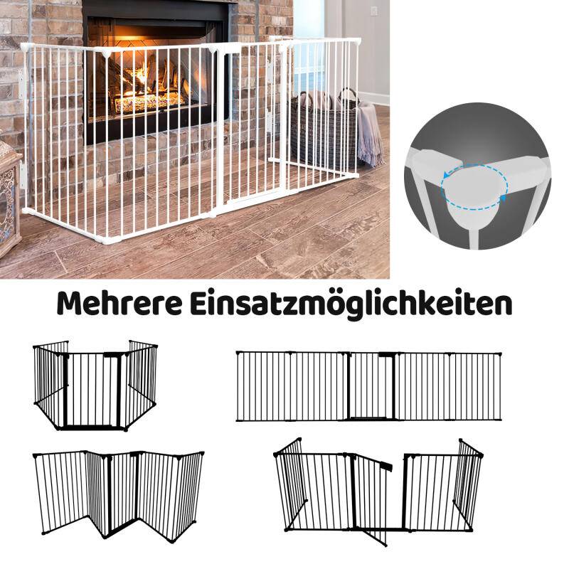 Kaminschutzgitter Laufgitter Türschutzgitter Kamin Baby Kinderschutzgitter Weiß